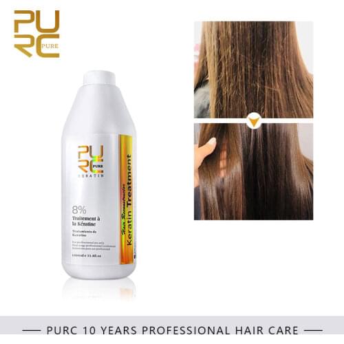 PURC Brazilian Keratin Hair Treatment Formalin 8% 1000ml Hot Sale pure Keratin Straightening for Hair Free Shipping 11.11