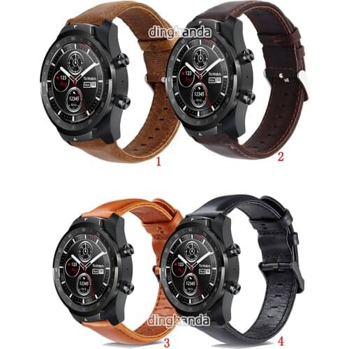 20mm 22mm Genuine Leather Watch Band Strap for Haylou LS02 Ticwatch 2 E Wrist band For Ticwatch Pro E2 S2 GTX Pro3 Pro 2020 4G