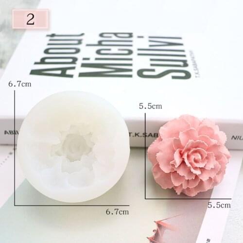 3D Carnation Flower Silicone Fondant Mold Handmade Soap Cake Candle Resin Molds