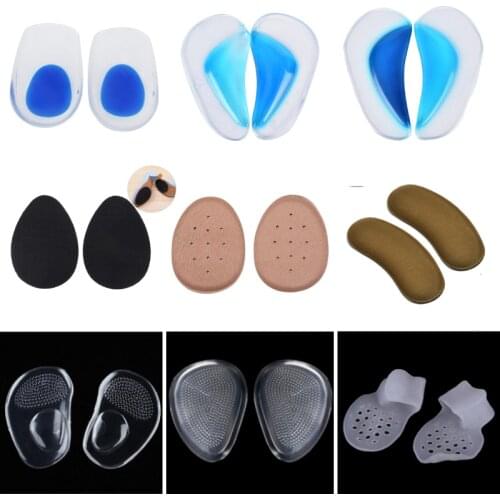 Men Women Support Shoe Pad Relief Foot Silicone Gel Heel Cushion Insoles Pain Soft Inserts Foot Pain Protectors High Heel Insert