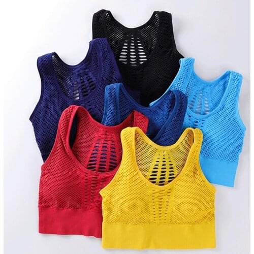 Women Sports Bra Seamless Sexy Hollow Underwear Shockproof Lingerie Wirefree Bralette Plus Size Bra Top bh Comfort Intimates