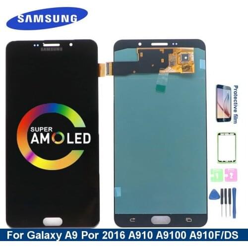 Super AMOLED A910 LCD Display For Samsung Galaxy A9 Por 2016 A910 A9100 A910F/DS LCD Display Touch Screen Digitizer Assembly