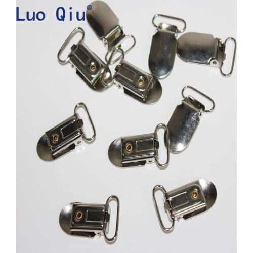 20mm Dummy Pacifier Bib Clip Holder Baby Nipple Child Funny Duck Mouth Garment Clip Feeding Supplies 10 pcs Metal Pacifier Clips