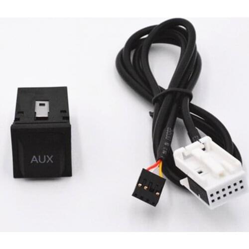 150CM Car Radio Headunit Audio AUX Switch Button Kit for Volkswagen RCD510 RNS510 RCD310