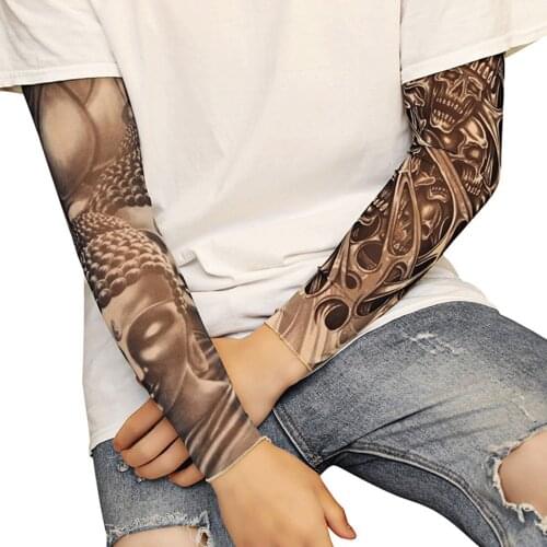 2020 New Tattoo Sleeve Gloves Arm Warmers Sun Protection Gloves Men Fake Tattoo Sleeves Body Warmer Men Epautlet Shirt Tatoo