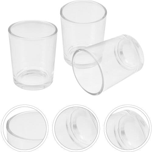 3pcs Candles Making Supplies Candlestick Glass Cup Clear Candle Cup Candle Cup