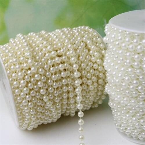 30m Artificial Pearls Beads Chain 6mm pearl beads Necklace Accessories DIY Beaded accessories