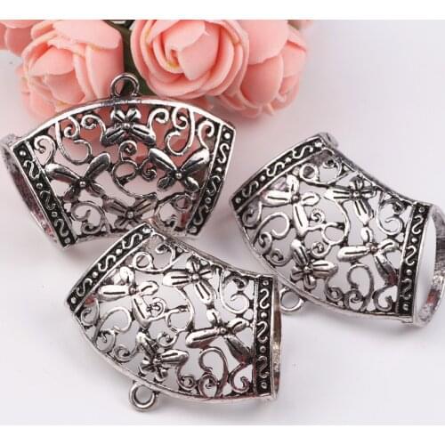 45MM 12pcs/lot Alloy Jewellery Scarf Slide Holding Tube Accessories, DIY Charm Necklace Pendant For Scarf