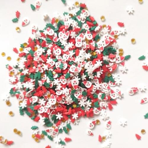 Merry Chrismas Santa Claus Trees Sequins Nails Art Polymer Clay Acessories DIY Scrapbook Shakes Card Making Color Collection