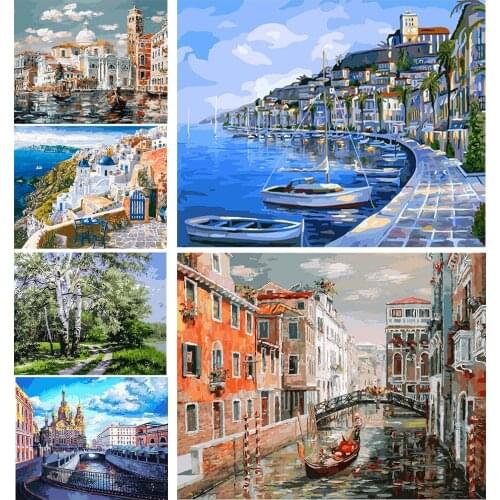 5D DIY Diamond Painting Castle Trees Landscape Embroidery Cross Stitch Mosaic Full Drill Sticker Home Decoration Wall Stickers