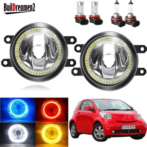 Angel Eye Fog Light For Toyota IQ 2009 2010 2011 2012 2013 Car 20W Front Bumper Fog Light Assembly With Halo Ring DRL H11 12V