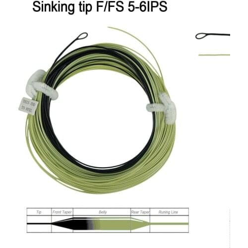 Aventik Sinking Tip Fly Line Fast Sinking Line With Welded Loop IPS 5-6