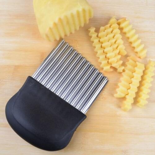 Household stainless steel potato chip slicer dough vegetable fruit wrinkle wave slicing knife potato cutter French fries knife