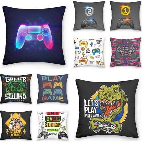 Decorative Throw Pillow Case Cushion Cover 45x45cm Video Game Controller for Gamer Gaming Gift Chair Bed Sofa Couch Room Decor