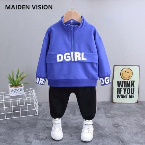 Kid Boy Girl Clothing Spring Casual Tracksuit Long Sleeve letter Zipper 2pcs/Sets Infant Clothes Baby Pants 1 2 3 4 Years