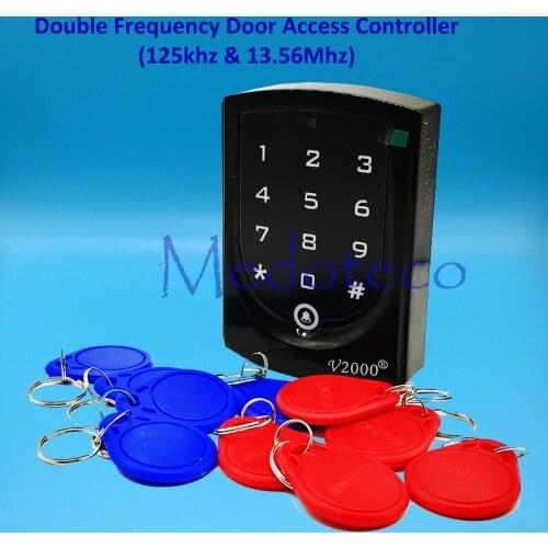 New Double Frequency Card Access Control 125Khz and 13.56Mhz Card access controller wiegand 26 input & Output keypad Door Lock