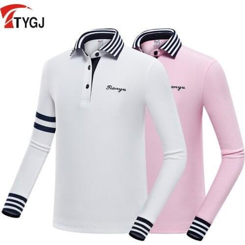 Pgm Teenager Girls Golf Clubs T-Shirt Long Sleeve Autumn Spring Shirt Children Striped Comfortable Golf Sailor Suit D0815