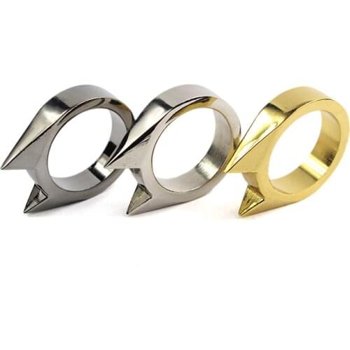 EDC Tool Women Lady Self defence Protect Combat Outdoor Emergency Weapon ring Window Breaker Finger Survival Fight