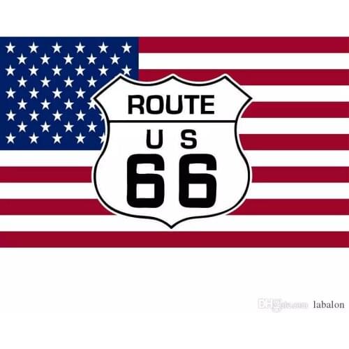 Hot Selling 3x5ft Route 66 USA flag Flying Banner Decoration Indoor Or Out Door Polyester Advertising