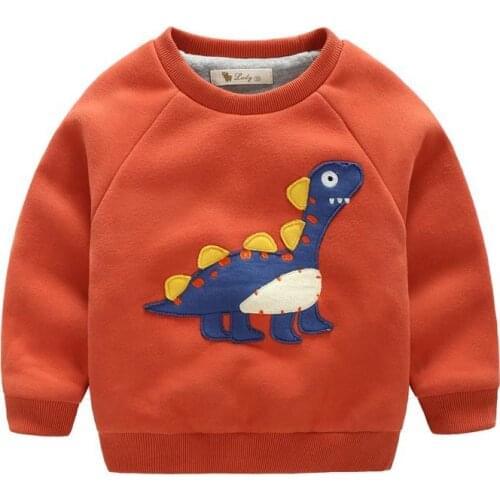 LWLY Brand Autumn Winter Boys Thick Sweatershirts O-neck long-sleeved Cartoon Dinosaur Warm Children Clothing