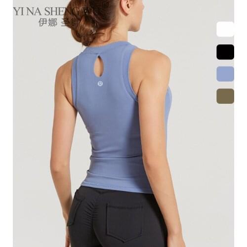 Neckline Mesh Slim Yoga Shirt Fitting Tank Women With Removable Cups Sleeveless Sweat-wicking Quick-dry Fitness Tank Tops Woman