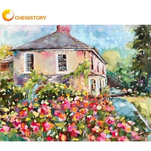 CHENISTORY 60x75cm Frame DIY Oil Painting By Numbers For Adults Handpainted Landscape Modern Home Wall Art Picture By Numbers