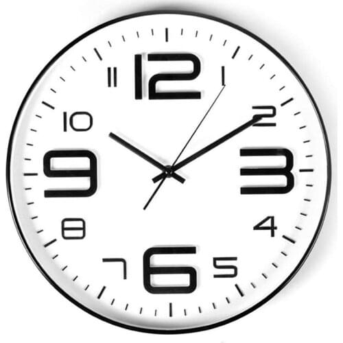 NHBR Indoor Big 3D Number Silent Wall Clock Quiet Movement Wall Clocks Battery Operated 10 Inch