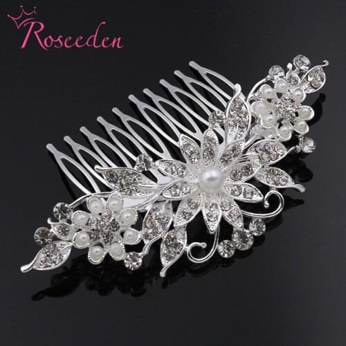 Hot Sale Crystal hair comb Bridal Hair Accessories beauty flower Wedding Hair Jewelry Party Prom Headpiece RE853