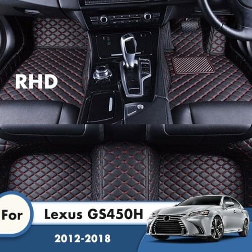 RHD Car Floor Mats For Lexus GS450H 2018 2017 2016 2015 2014 2013 2012 Auto Interiors Accessories Custom Carpets Foot Pads Rugs