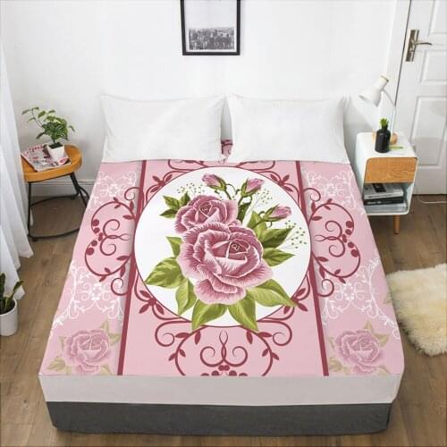Luxury Elastic fitted sheet bed sheet With An Elastic Band Mattress Cover 150x200/160x200 Bed cover for home Flowers window