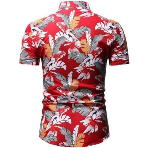 New Printing Flower Short Sleeve Casual Men Shirts 2020 Summer High Quality Fashion Slim Fit Beach Style Shirts Male Streetwear