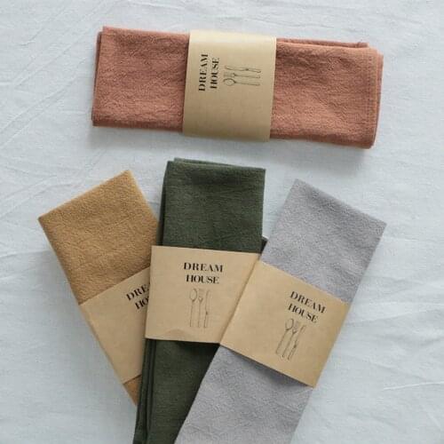 4PCS Ramie Napkins,Reusable Cloth Placemat, Durable Flax Towel,for Dining Room Family Dinner Wedding Party Decoration