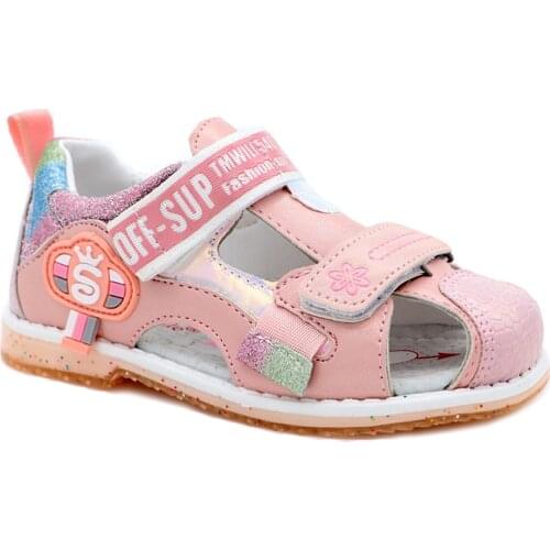 Cute eagle Girls sandals Summer Brand Closed toe with Arch Support Hook-and-Loop Children Shoes Sandals for Girls EU Size 26-31
