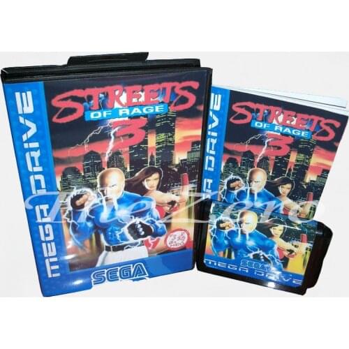 Memory Card Streets of rage 3 EU With Box and Manual Book for 16 bit Sega Megadrive Video Game Card MD for Genesis mortal