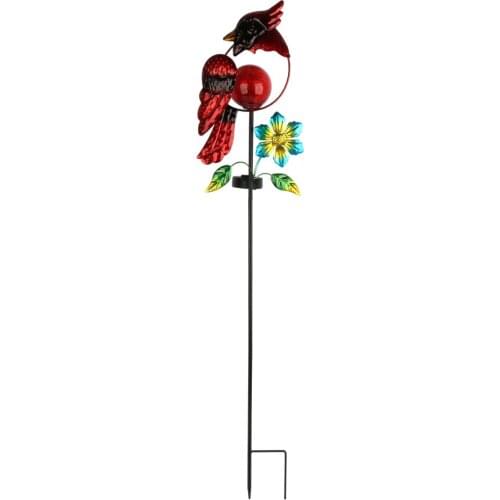 Path Decoration Garden Lawn Light Solar Lights Automatic Switch 1 Pc LED Wrought Iron Red Bird Plug Lamp