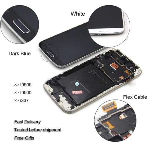 Compatible For Samsung S4 I9505 Screen for Galaxy S4 gt-i9500 i9505 i337 lcd display Touch Screen with Digitizer assembly+frame