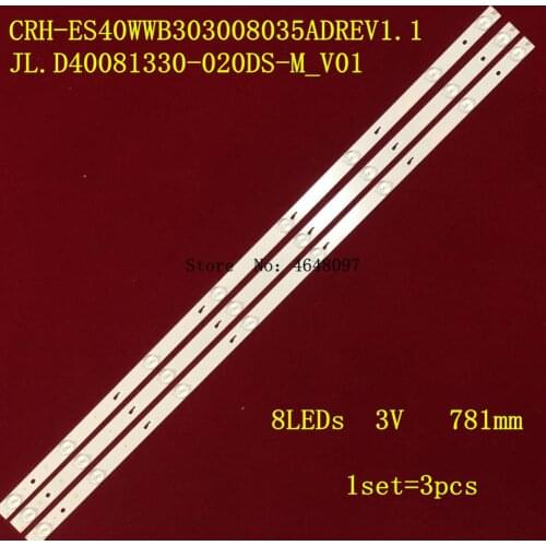 LED Backlight strip 8 lamp For Toshiba 40"TV CRH-ES40WWB303008035ADREV1.1 JL.D40081330-020DS-M V01 40L1600C 40L2600C TH-40D400C
