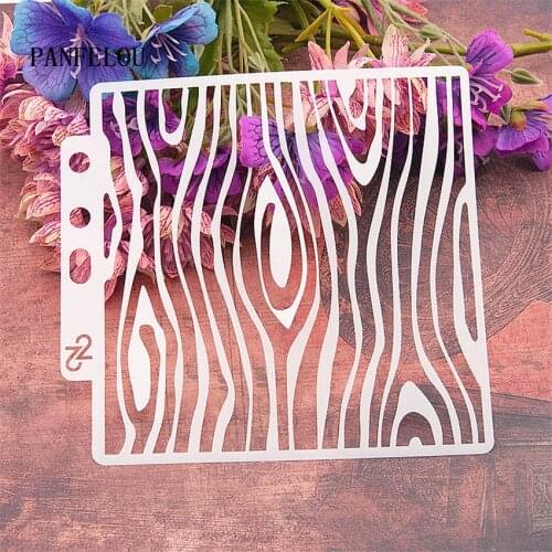 Wood grain wave scrapbook stencils spray plastic mold shield DIY cake hollow Embellishment printing lace ruler valentine