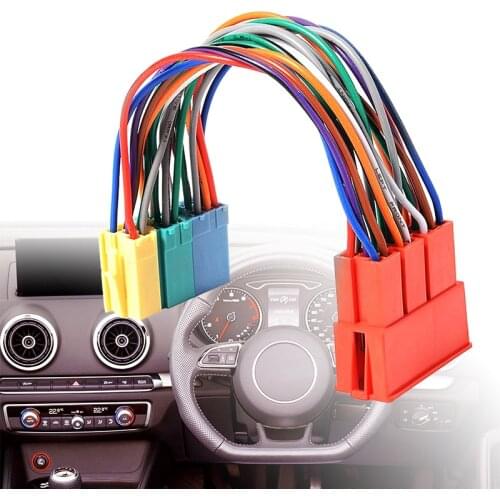 1 Pcs Car Mini ISO 20Pin Plug Extension CD Harness Cable Adapter Anti-electromagnetic Interference For VW Audi A2 A3 A4 A6 TT