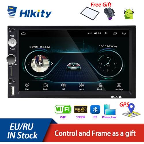 Hikity Universal 2din Andriod Car Multimedia Player GPS Navigation Bluetooth Autoradio 7''HD Car Audio Wifi USB Mirror Link