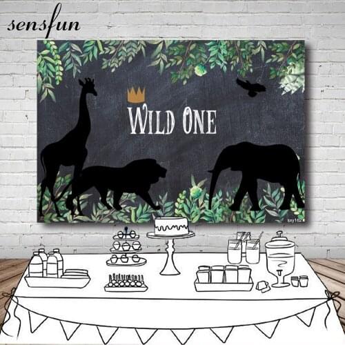 Sensfun Wild One Tropical Leaves Birthday Party Banner Photographic Backgrounds For Photo Studio Vinyl 7x5ft Vinyl