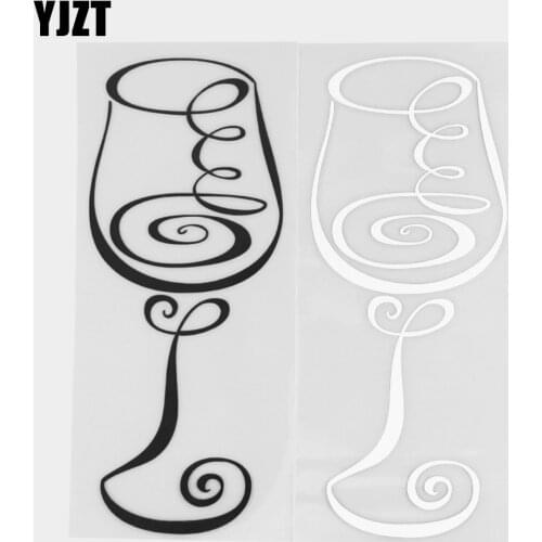 YJZT 6.3×15.5CM Fashion Goblet Pattern Vinyl Decal Creative Fun Car Sticker Black / Silver 20D-0333