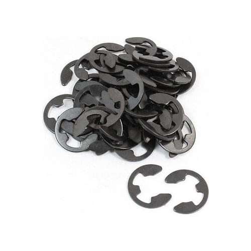 Spare Parts M2 M2.5 M3 M4 M5 M6 M7 M8 M9 M10 Shaft Locking E-Clip Clamp Washer Black 50 Pcs