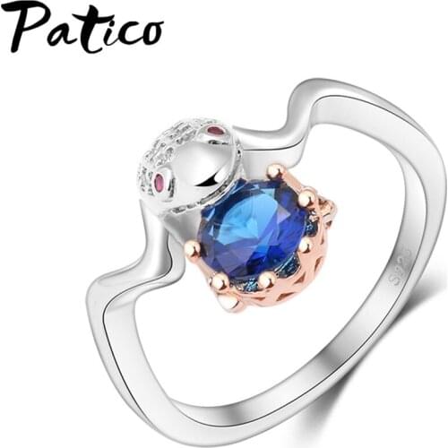 Novelty Fine 925 Sterling Silver Finger Rings for Women Party Birthday Gift Austrian Crystal Cute Lady Bague Jewelry