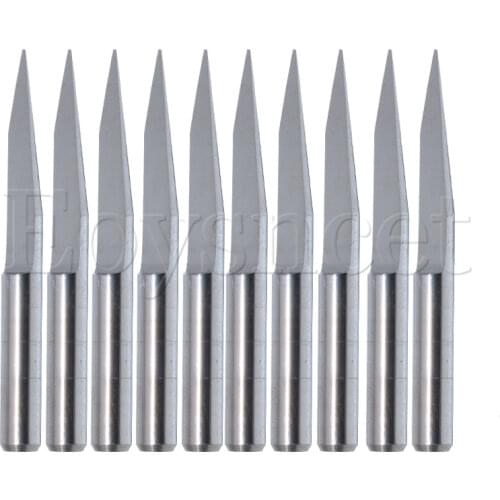 15 Degree 0.4mm Carbide Engraving Bits CNC Router Tool Pack Of 10