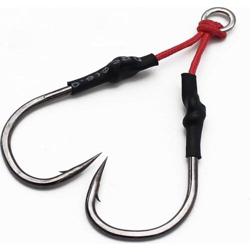 2pairs/pack doubl jigging hook 1/0-10/0 domestic assist roped hooks boat casting hooks fishing tool accessory tackl