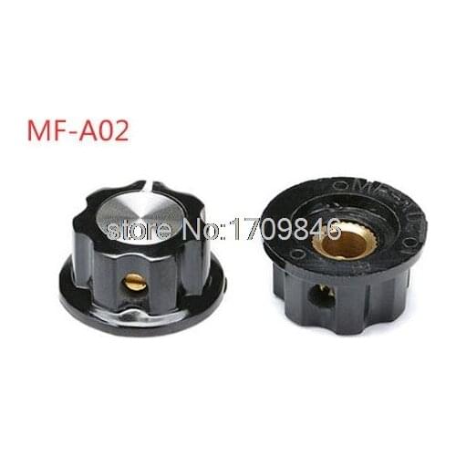 20pcs Skirted Knob A02 For Standard Pots Black D 23mm H 14mm Hole Diameter 6mm