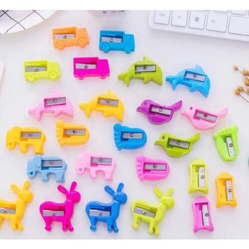 4pc Children Creative Animal Pencil Sharpener Cute Cartoon Pupils Office School Supplies Kids Pencil Sharpener Stationery