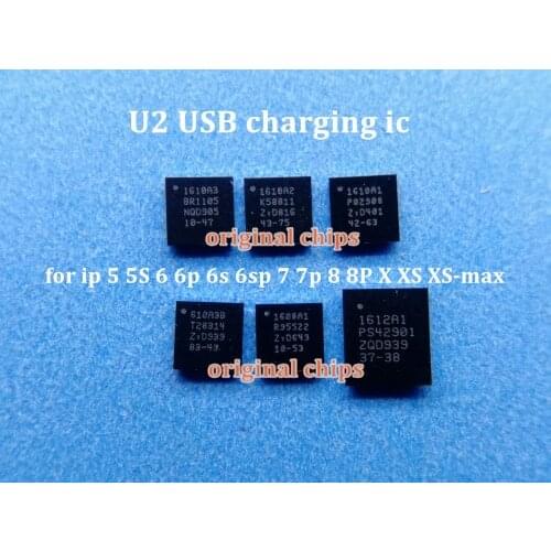 5pcs 1610A1 1610A2 1610A3 610A3B 1612A1 charger charging ic for iphone 5S 6 6p6s 6sp 7 7p 8 8P X XS XS-max U2 usb ic chip 36pins