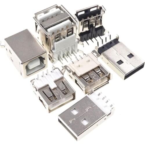 5 pcs USB Connector 2.0 Receptacle Plug Male Female A Type B Type SMT Surface Mount Through Holes PCB choose to order